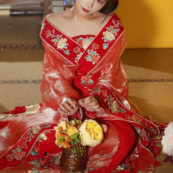 Majesty Gown Set | Top Coat Skirt Petticoat Ribbons Wrapper - Picture 5 of 12